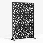 72 inch Galvanized Frame Room Divider Privacy Screen Freestanding Garden Fence Patio Black