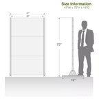 72 inch Galvanized Frame Room Divider Privacy Screen Freestanding Garden Fence Patio Black