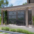 72 inch Rectangle Room Divider Metal Galvanized Frame Privacy Screen Garden Fence Patio Black
