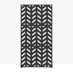 72 inch Rectangle Room Divider Metal Galvanized Frame Privacy Screen Garden Fence Patio Black