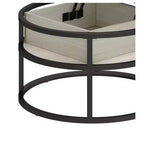 Round Lift Top Coffee Table with Storage and Hidden Compartment Wood Farmhouse Center Table For Living Room