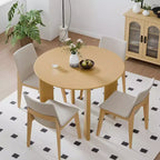 42 Wood Round Dining Table for 4, Farmhouse Modern Kitchen & Dining Room Table