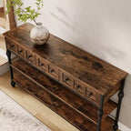 Sofa Table with Storage Drawers, 3 Tier Metal Console TableEntrywayTable, Behind Couch Table, Hallway Table for Entry, Living Room