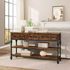 Sofa Table with Storage Drawers, 3 Tier Metal Console TableEntrywayTable, Behind Couch Table, Hallway Table for Entry, Living Room
