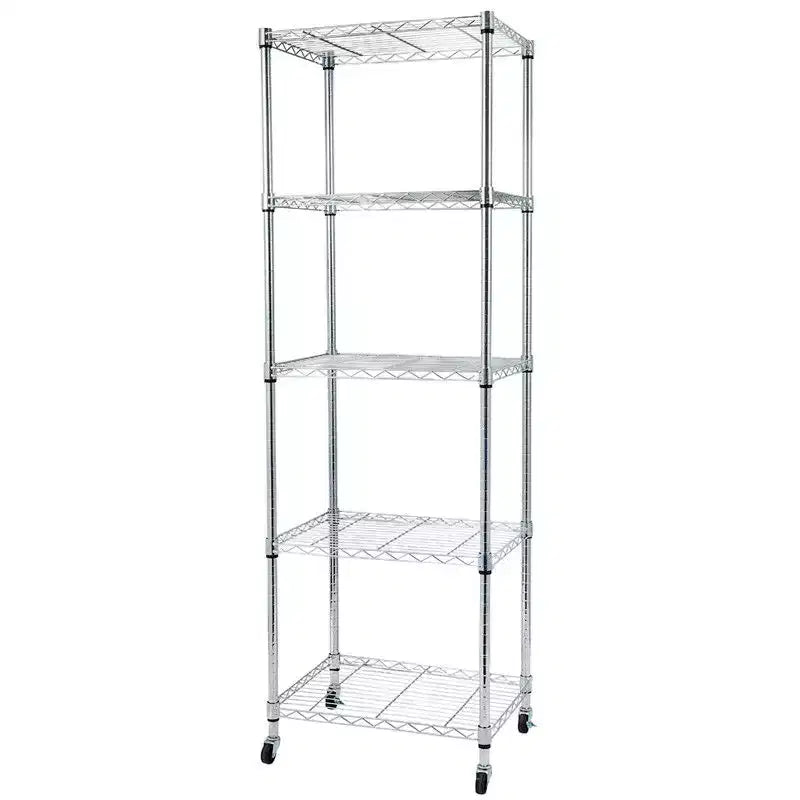 Karl Home 23.62 in.W Steel Height -Adjustable Shelving Unit with Wheels