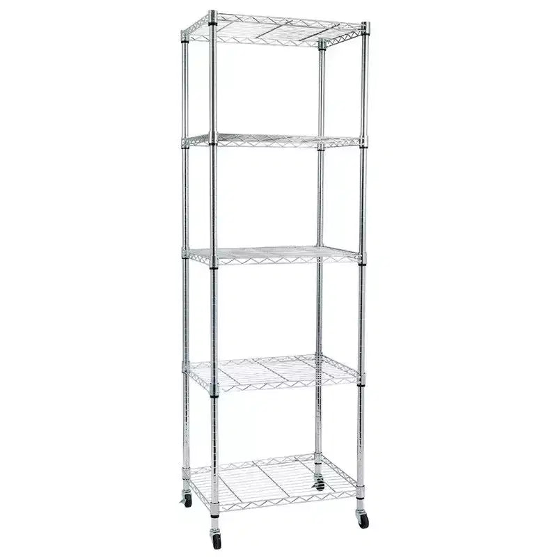 23.62 in.W Steel Height -Adjustable Shelving Unit with Wheels