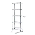 23.62 in.W Steel Height -Adjustable Shelving Unit with Wheels