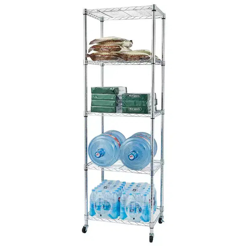 23.62 in.W Steel Height -Adjustable Shelving Unit with Wheels