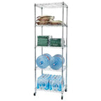 23.62 in.W Steel Height -Adjustable Shelving Unit with Wheels