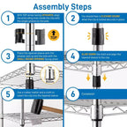 23.62 in.W Steel Height -Adjustable Shelving Unit with Wheels
