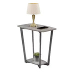 23.75 in.H Gray Color Rectangle Metal Table Top End Table 1 -piece