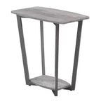 23.75 in.H Gray Color Rectangle Metal Table Top End Table 1 -piece