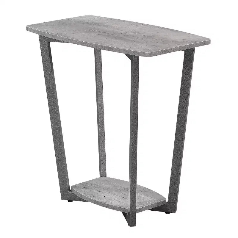 23.75 in.H Gray Color Rectangle Metal Table Top End Table 1 -piece