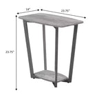 23.75 in.H Gray Color Rectangle Metal Table Top End Table 1 -piece