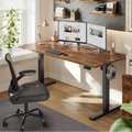 Bureau debout électrique, bureau réglable en hauteur, rappel de sédentarité, 4 hauteurs mémorisables, pour bureau à domicile, 160 x 70 cm, marron rustique