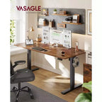 Electric Standing Desk, Height Adjustable Desk, Sedentary Reminder, 4 Memory Heights, for Home Office, 63 x 27.6 Inches, Rustic Brown