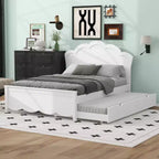 Queen Size Platform Bed?With Twin Size Trundle, Easy Assembly