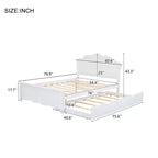 Queen Size Platform Bed?With Twin Size Trundle, Easy Assembly