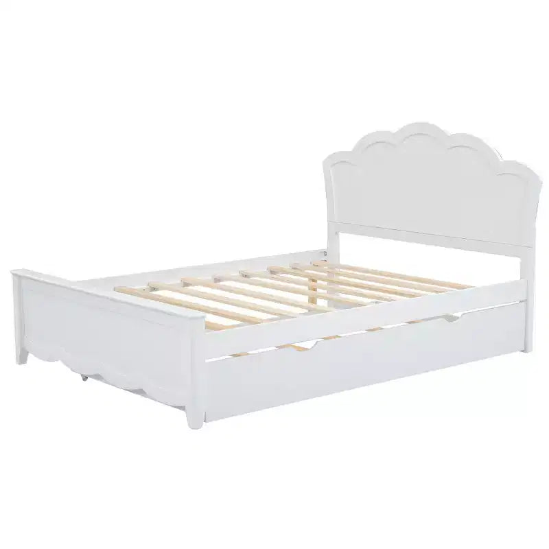 Queen Size Platform Bed?With Twin Size Trundle, Easy Assembly