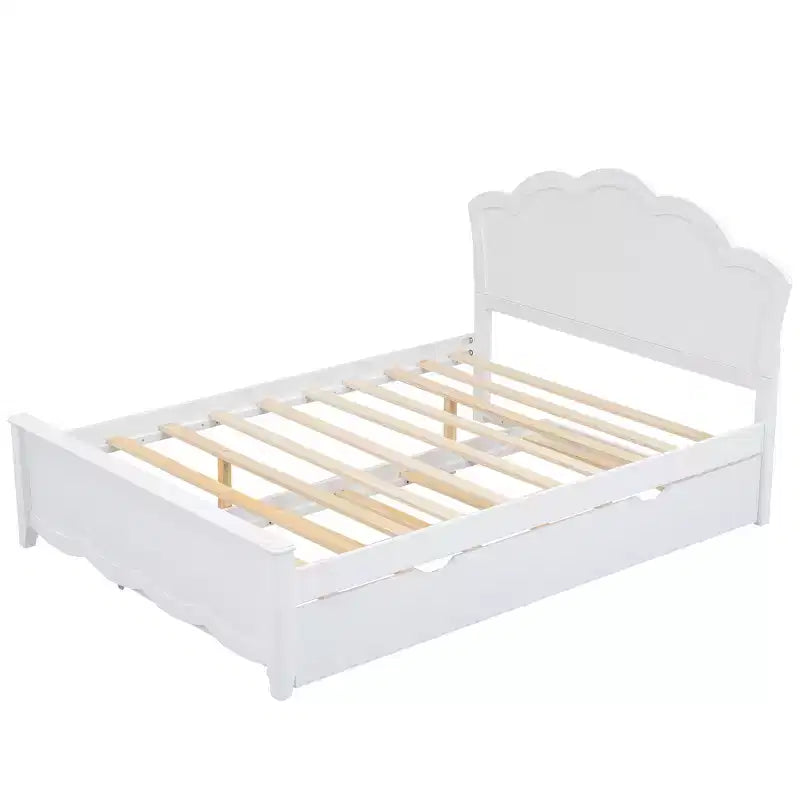 Queen Size Platform Bed?With Twin Size Trundle, Easy Assembly