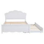 Queen Size Platform Bed?With Twin Size Trundle, Easy Assembly