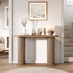42.5 Fluted Wood Console Table, Narrow Sofa Entryway Table w/ Storage Shelf Behind Couch, Modern Display Stand for Hallway & Living Room