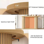 42.5 Fluted Wood Console Table, Narrow Sofa Entryway Table w/ Storage Shelf Behind Couch, Modern Display Stand for Hallway & Living Room