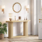 42.5 Fluted Wood Console Table, Narrow Sofa Entryway Table w/ Storage Shelf Behind Couch, Modern Display Stand for Hallway & Living Room