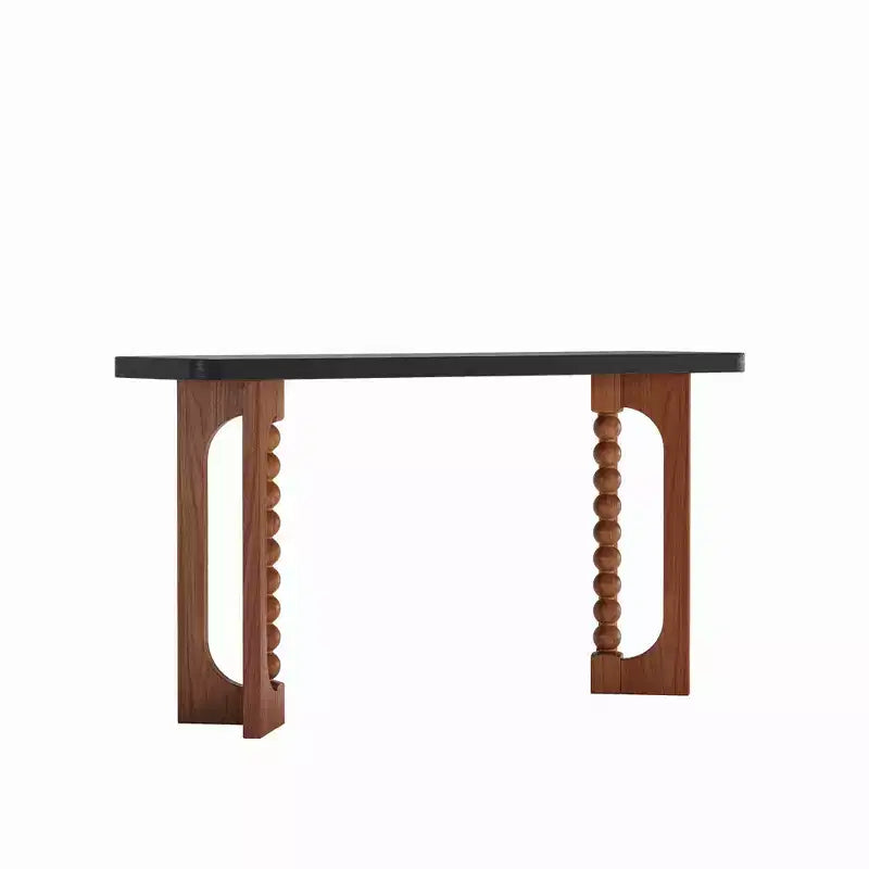 59'' Rustic Wood Console Table with Unique Spherical Legs