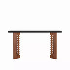 59'' Rustic Wood Console Table with Unique Spherical Legs