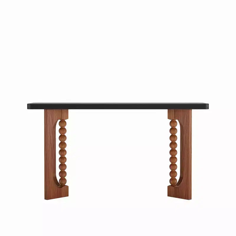 59'' Rustic Wood Console Table with Unique Spherical Legs