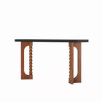59'' Rustic Wood Console Table with Unique Spherical Legs