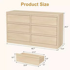 47 Wide 6-Drawer Dresser for Bedroom, Wooden Chest of Drawers with Large Storage, Closet Organizer Furniture for Living Room