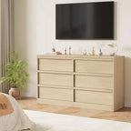 47 Wide 6-Drawer Dresser for Bedroom, Wooden Chest of Drawers with Large Storage, Closet Organizer Furniture for Living Room