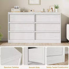 47 Wide 6-Drawer Dresser for Bedroom, Wooden Chest of Drawers with Large Storage, Closet Organizer Furniture for Living Room