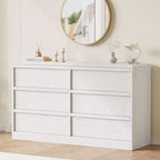 47 Wide 6-Drawer Dresser for Bedroom, Wooden Chest of Drawers with Large Storage, Closet Organizer Furniture for Living Room