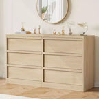 47 Wide 6-Drawer Dresser for Bedroom, Wooden Chest of Drawers with Large Storage, Closet Organizer Furniture for Living Room