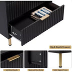 Modern Fluted 5 Drawer Dresser  48 Tall Wooden Chest with Deep Storage, Wide Top,for Home Office