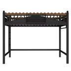 Twin XL/Full/Queen Size Metal Loft Bed with Storage Shelves & Ladder, No Box Spring Needed, Black