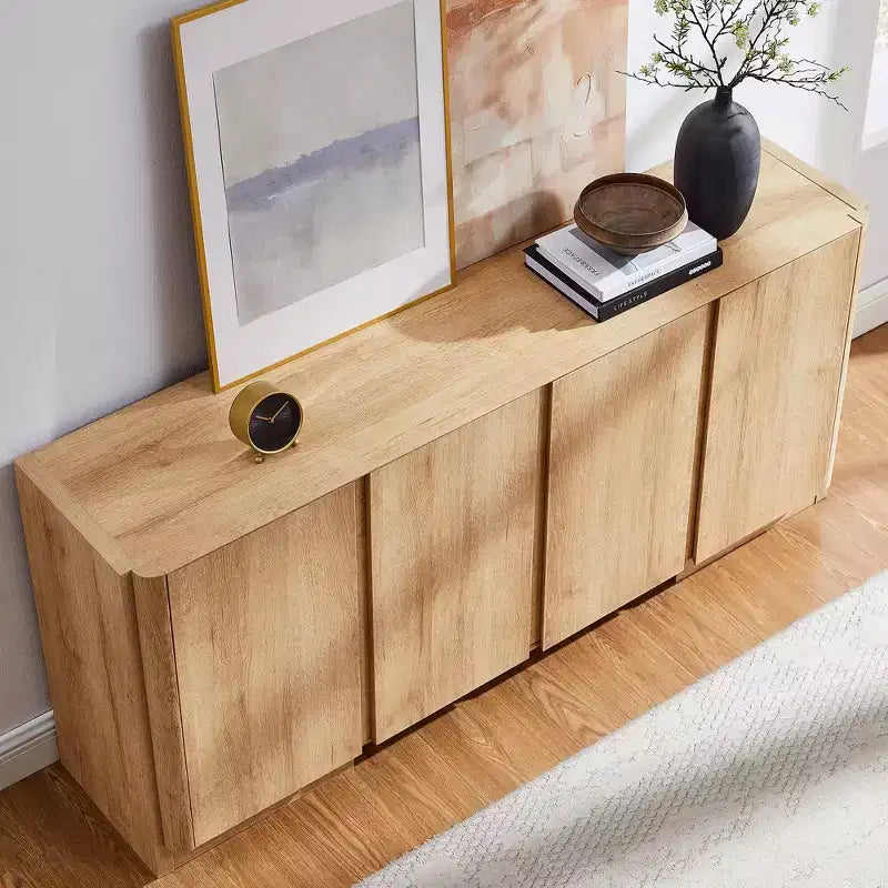 Sideboard Buffet Cabinet with Storage, 66 Buffet Table with 4 Doors, Modern Sideboards and Buffets for Kitchen, Dining Room, Living Room