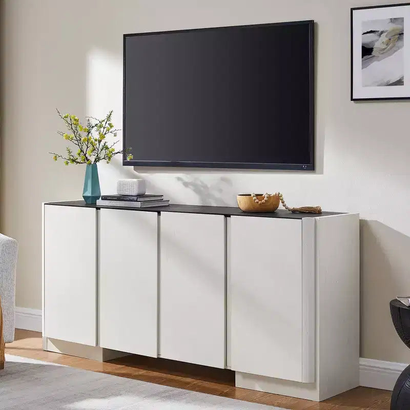 Sideboard Buffet Cabinet with Storage, 66 Buffet Table with 4 Doors, Modern Sideboards and Buffets for Kitchen, Dining Room, Living Room