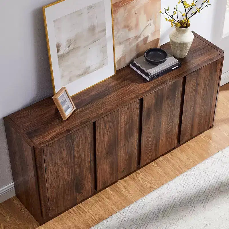 Sideboard Buffet Cabinet with Storage, 66 Buffet Table with 4 Doors, Modern Sideboards and Buffets for Kitchen, Dining Room, Living Room