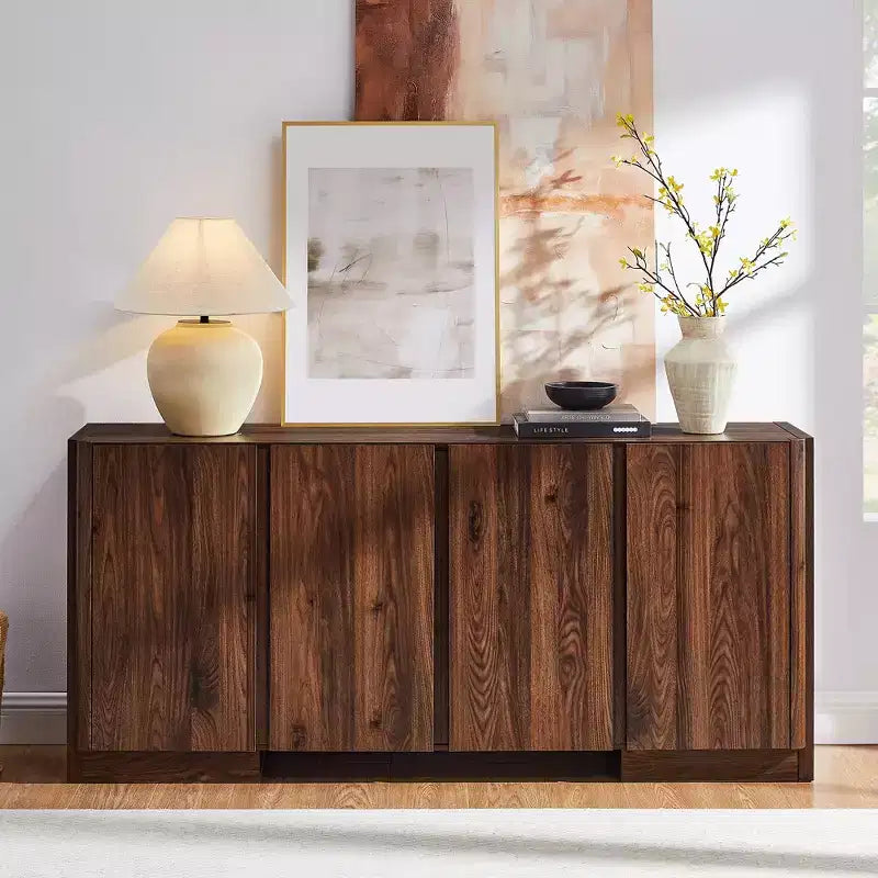 Sideboard Buffet Cabinet with Storage, 66 Buffet Table with 4 Doors, Modern Sideboards and Buffets for Kitchen, Dining Room, Living Room