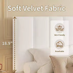 Upholstered Platform Bed Frame with Adjustable Height Vertical Channel Tufted Headboard, Sturdy Wooden Slats, Noise-Free