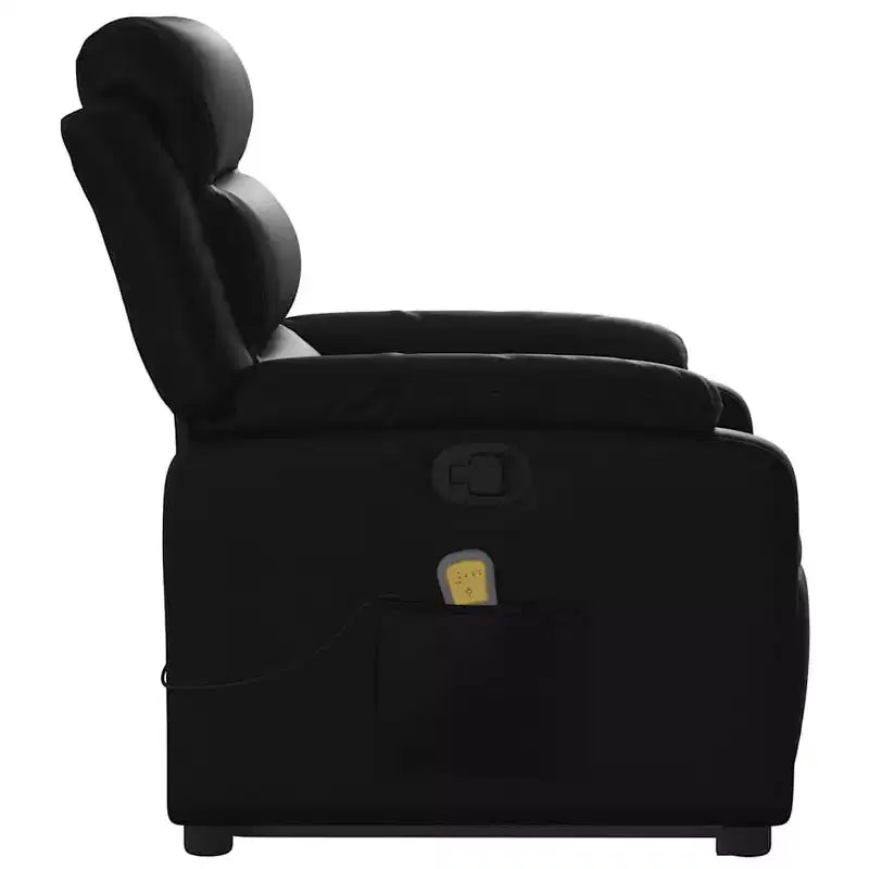 Stand Up Massage Recliner Chair Black Faux leather, metal, plywood