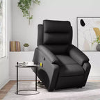 Stand Up Massage Recliner Chair Black Faux leather, metal, plywood