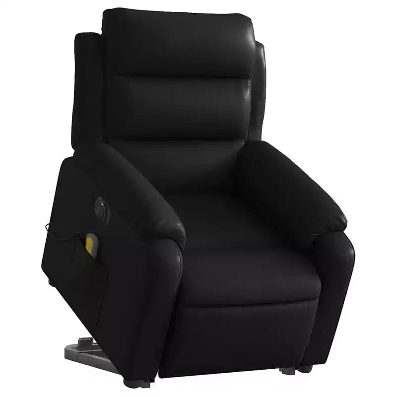 Stand Up Massage Recliner Chair Black Faux leather, metal, plywood