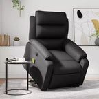 Stand Up Massage Recliner Chair Black Faux leather, metal, plywood