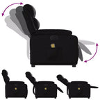Stand Up Massage Recliner Chair Black Faux leather, metal, plywood