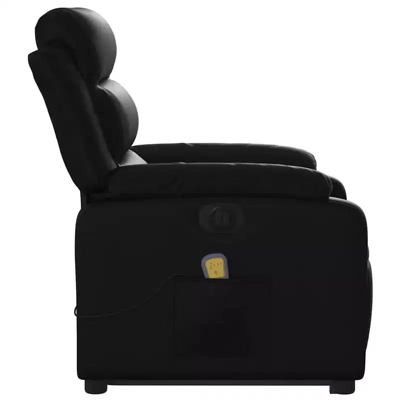 Stand Up Massage Recliner Chair Black Faux leather, metal, plywood
